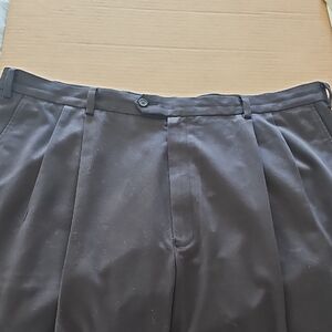 Enro Men's Black Dress Pants Pleated Cuffed 44x34 Excellent Shape